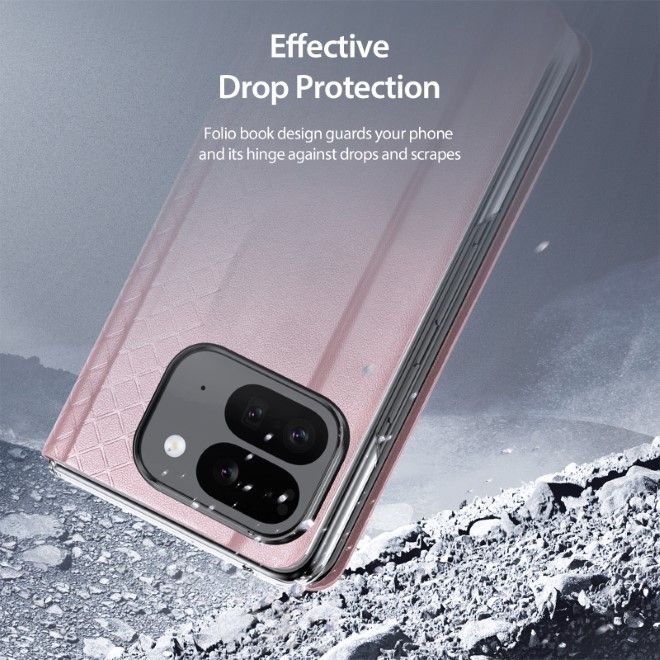 Dux Ducis - Google Pixel 9 Pro Fold Hülle - Leder Case - Bril Series - rosa