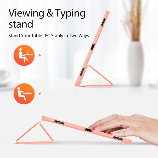 Dux Ducis - Samsung Galaxy Tab S10 Ultra / S9 Ultra / S8 Ultra Hülle - Leder Smart Flip Case - Domo Series - pink