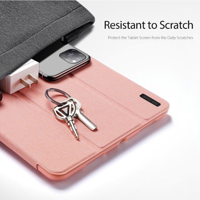 Dux Ducis - Samsung Galaxy Tab S10 Ultra / S9 Ultra / S8 Ultra Hülle - Leder Smart Flip Case - Domo Series - pink