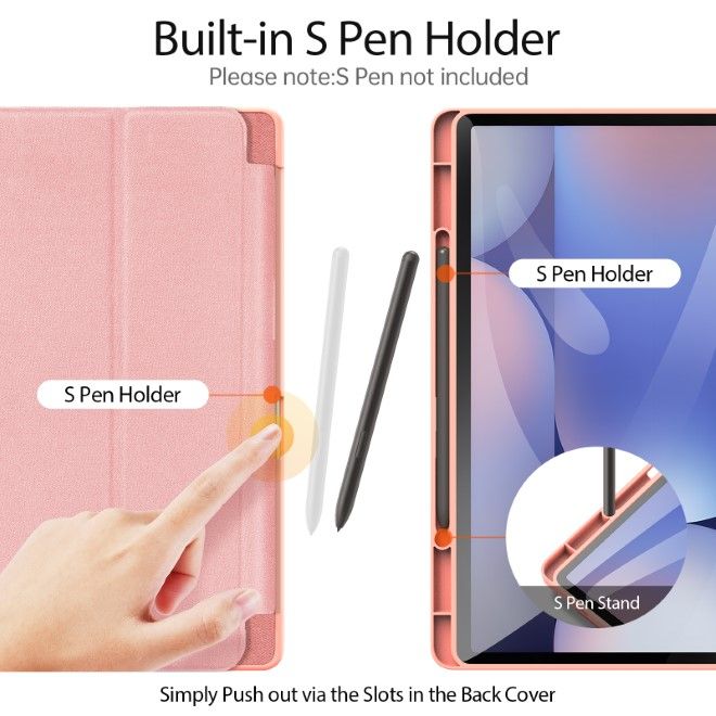 Dux Ducis - Samsung Galaxy Tab S10+ / S9+ / S9 FE+ Hülle - Leder Smart Flip Case - Domo Series - pink