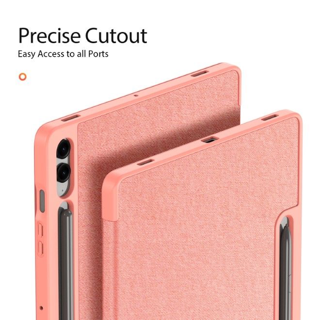Dux Ducis - Samsung Galaxy Tab S10+ / S9+ / S9 FE+ Hülle - Leder Smart Flip Case - Domo Series - pink