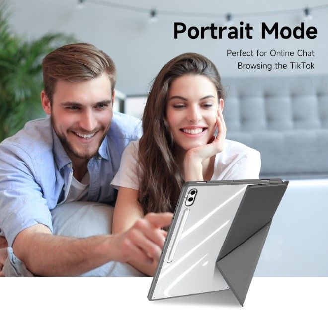 Dux Ducis - Samsung Galaxy Tab S10 Ultra / S9 Ultra / S8 Ultra Hülle - Leder Bookcover - Magi Series - grau