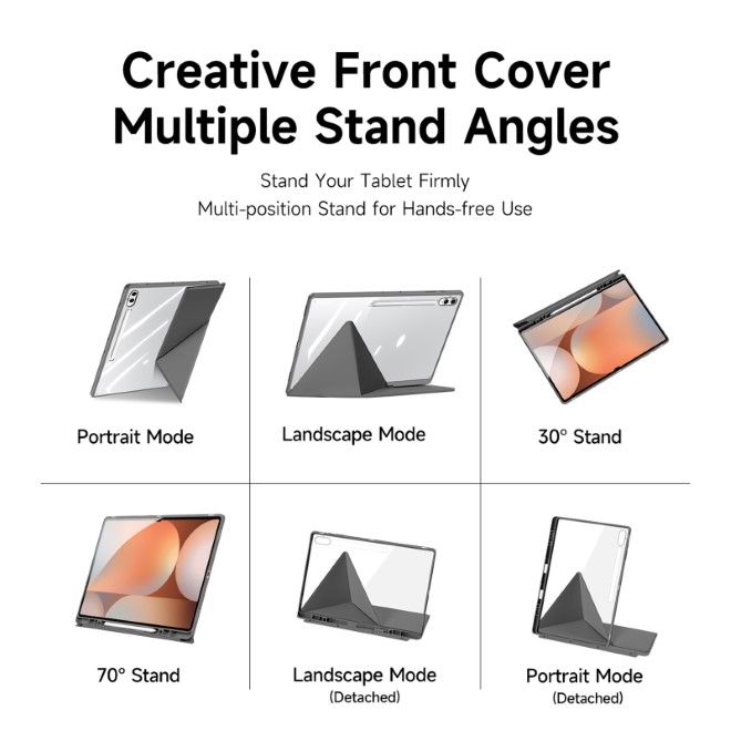 Dux Ducis - Samsung Galaxy Tab S10 Ultra / S9 Ultra / S8 Ultra Hülle - Leder Bookcover - Magi Series - grau