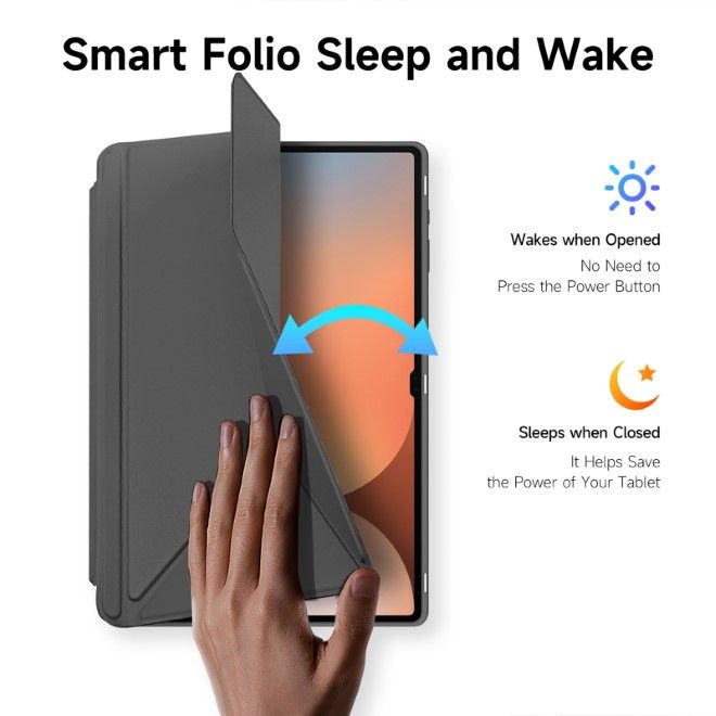 Dux Ducis - Samsung Galaxy Tab S10 Ultra / S9 Ultra / S8 Ultra Hülle - Leder Bookcover - Magi Series - grau