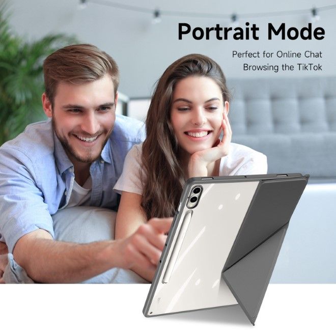 Dux Ducis - Samsung Galaxy Tab S10+ / S9+ / S9 FE+ Hülle - Leder Bookcover - Magi Series - grau