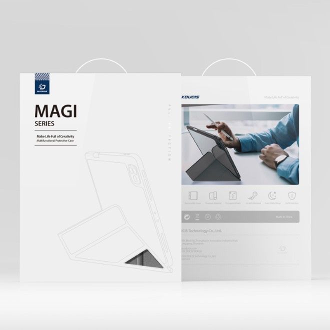 Dux Ducis - Samsung Galaxy Tab S10+ / S9+ / S9 FE+ Hülle - Leder Bookcover - Magi Series - grau