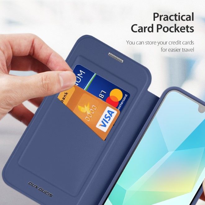 Dux Ducis - Samsung Galaxy A16 5G / 4G Hülle - Leder Bookcover mit Standfunktion - Skin X Pro Series - blau