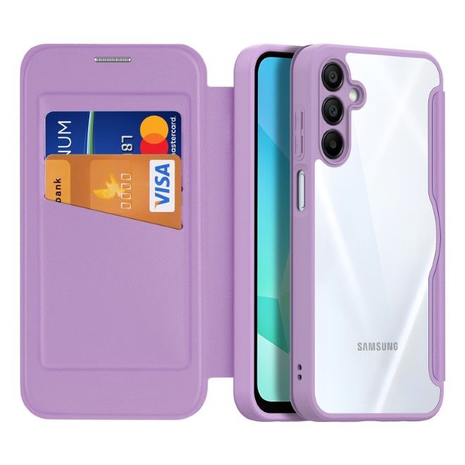 Dux Ducis - Samsung Galaxy A16 5G / 4G Hülle - Leder Bookcover mit Standfunktion - Skin X Pro Series - purpur