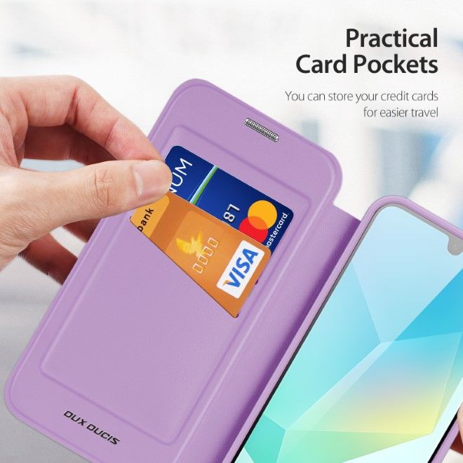 Dux Ducis - Samsung Galaxy A16 5G / 4G Hülle - Leder Bookcover mit Standfunktion - Skin X Pro Series - purpur