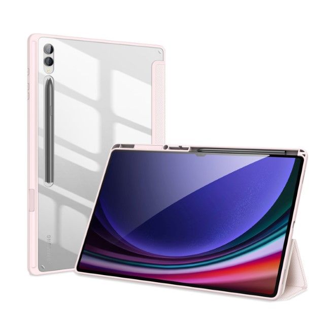 Dux Ducis - Samsung Galaxy Tab S10 Ultra / S9 Ultra / S8 Ultra Hülle - Leder Bookcover - Toby Series - pink