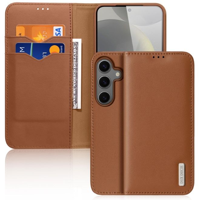 Dux Ducis - Samsung Galaxy S25 Hülle - Handy Leder Case - Hivo Series - braun
