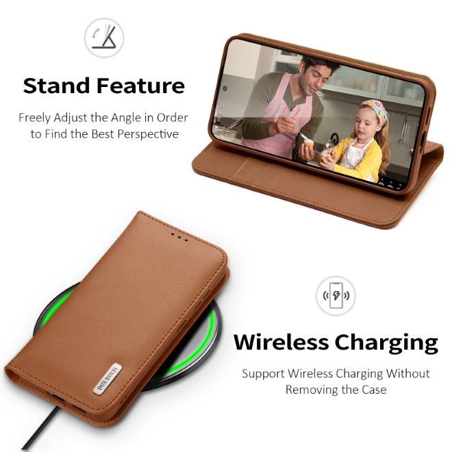 Dux Ducis - Samsung Galaxy S25 Hülle - Handy Leder Case - Hivo Series - braun