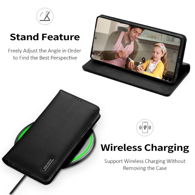 Dux Ducis - Samsung Galaxy S25 Ultra Hülle - Handy Leder Case - Hivo Series - schwarz