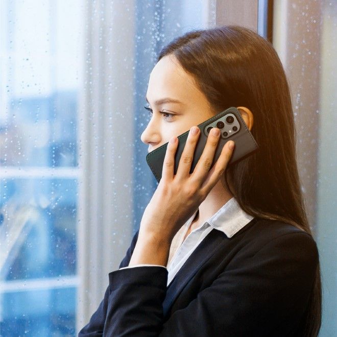 Dux Ducis - Samsung Galaxy S25 Ultra Hülle - Handy Leder Case - Hivo Series - schwarz