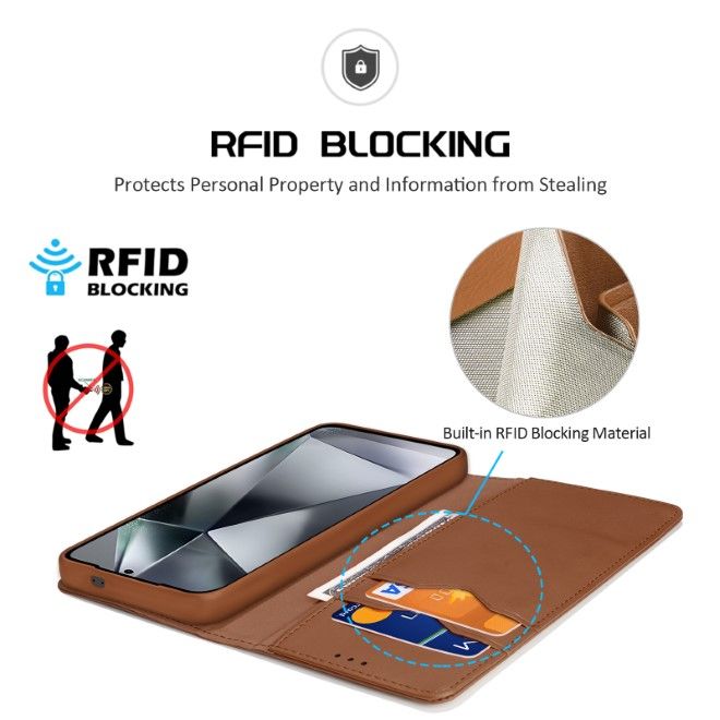 Dux Ducis - Samsung Galaxy S25 Ultra Hülle - Handy Leder Case - Hivo Series - braun