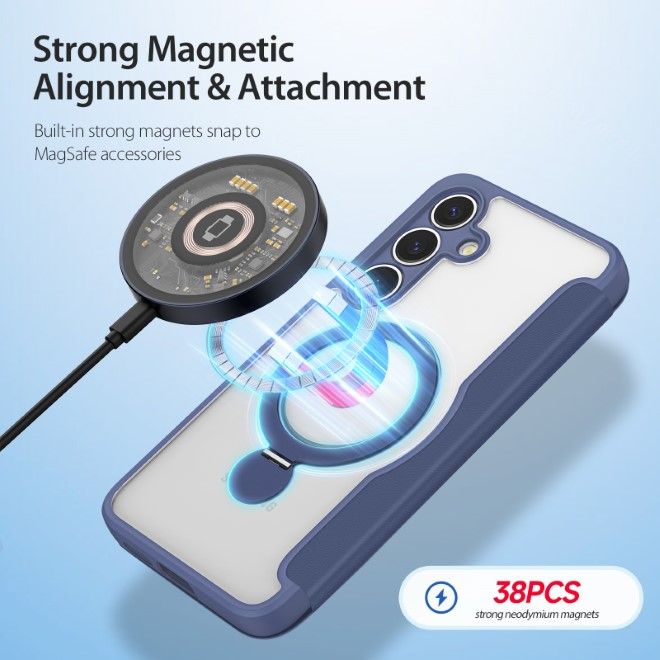 Dux Ducis - Samsung Galaxy S25+ Hülle - Leder Bookcover mit Standfunktion - Skin X Pro Series - blau