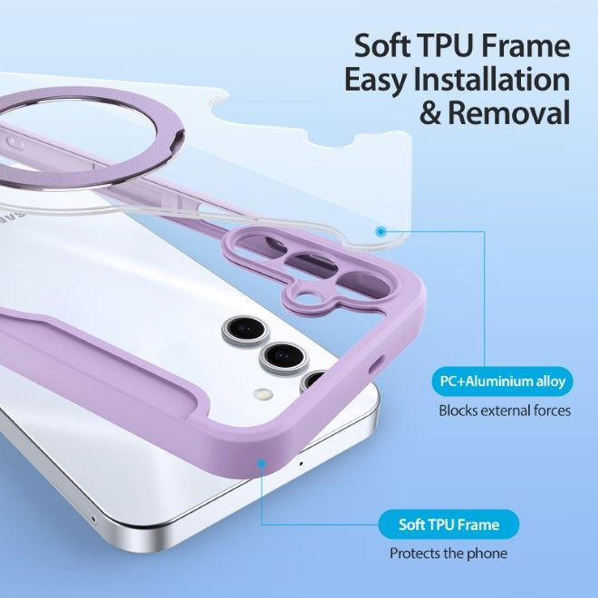 Dux Ducis - Samsung Galaxy S25+ Hülle - Leder Bookcover mit Standfunktion - Skin X Pro Series - purpur