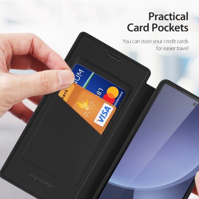 Dux Ducis - Samsung Galaxy S25 Ultra Hülle - Leder Bookcover - Skin X Pro Series - schwarz