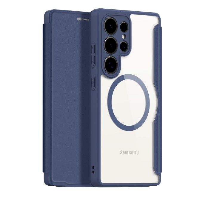 Dux Ducis - Samsung Galaxy S25 Ultra Hülle - Leder Bookcover - Skin X Pro Series - blau