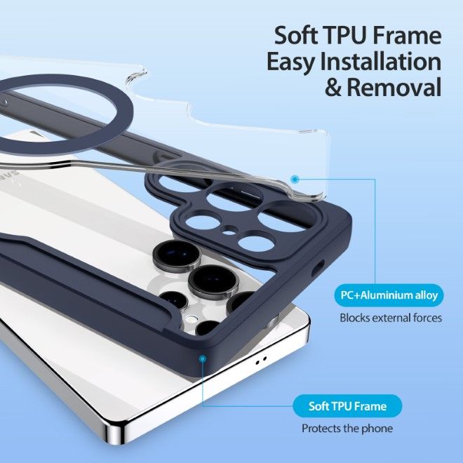 Dux Ducis - Samsung Galaxy S25 Ultra Hülle - Leder Bookcover - Skin X Pro Series - blau