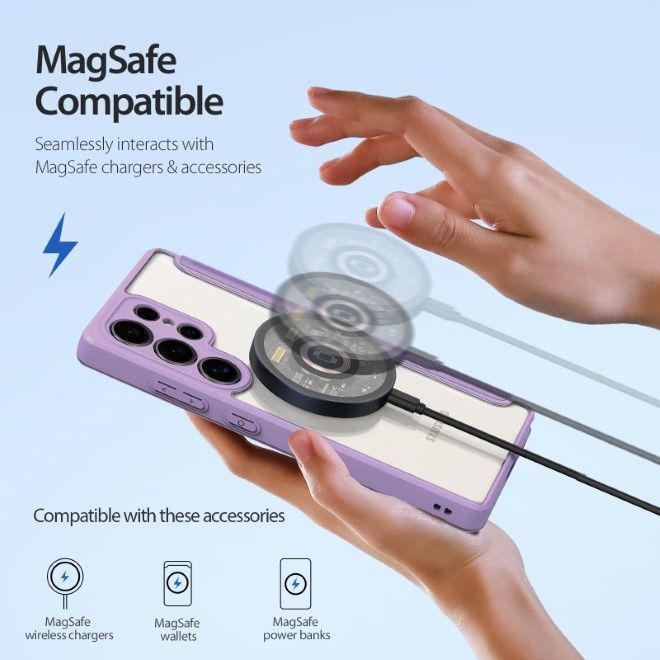 Dux Ducis - Samsung Galaxy S25 Ultra Hülle - Leder Bookcover - Skin X Pro Series - purpur