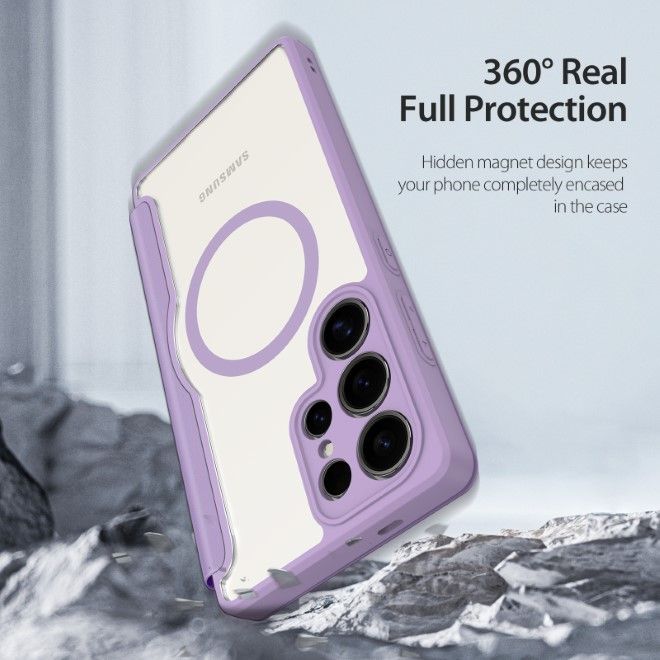 Dux Ducis - Samsung Galaxy S25 Ultra Hülle - Leder Bookcover - Skin X Pro Series - purpur