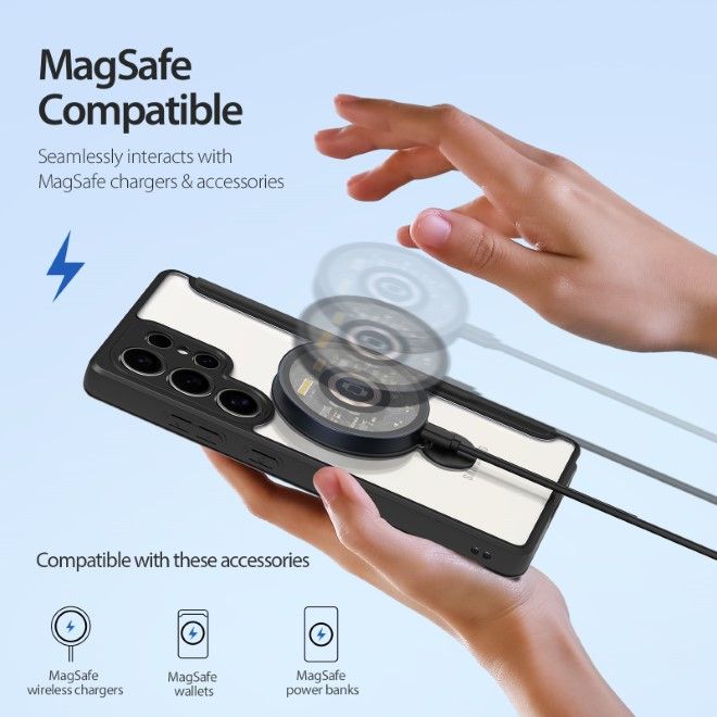 Dux Ducis - Samsung Galaxy S25 Ultra Hülle - Leder Bookcover mit Standfunktion - Skin X Pro Series - schwarz