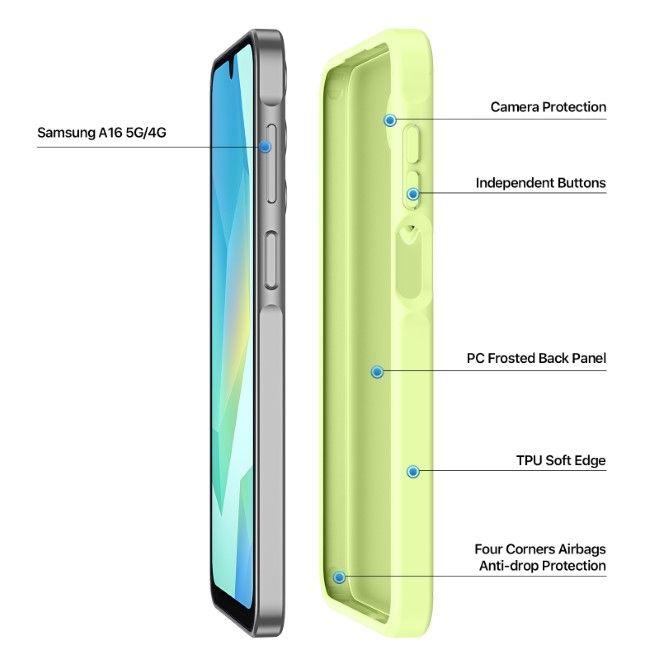 Dux Ducis - Samsung Galaxy A16 5G / 4G Hülle - TPU und PC Hardcase - Yind Series - lime