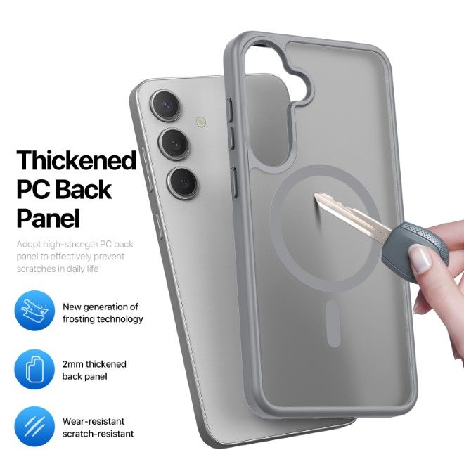 Dux Ducis - Samsung Galaxy S25+ Hülle - TPU und PC Hardcase - MagSafe - Yind Series - grau