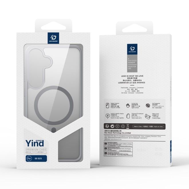 Dux Ducis - Samsung Galaxy S25 Hülle - TPU und PC Hardcase - MagSafe - Yind Series - grau