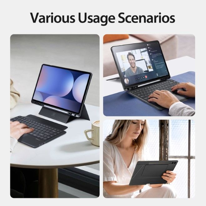Dux Ducis - Samsung Galaxy Tab S10 Ultra / S9 Ultra / S8 Ultra Tastatur Hülle - Keyboard Case - DK Series - schwarz