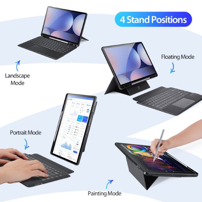 Dux Ducis - Samsung Galaxy Tab S10 Ultra / S9 Ultra / S8 Ultra Tastatur Hülle - Keyboard Case - DK Series - schwarz