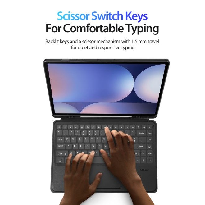 Dux Ducis - Samsung Galaxy Tab S10 Ultra / S9 Ultra / S8 Ultra Tastatur Hülle - Keyboard Case - DK Series - schwarz