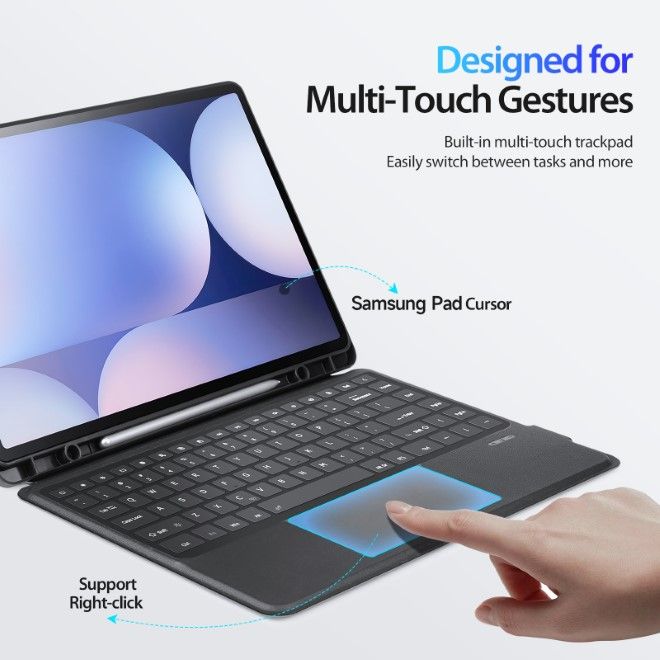 Dux Ducis - Samsung Galaxy Tab S10 Ultra / S9 Ultra / S8 Ultra Tastatur Hülle - Keyboard Case - DK Series - schwarz