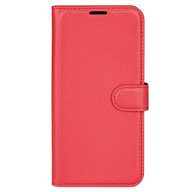 Samsung Galaxy A36 5G Handy Hülle - Litchi Leder Bookcover Series - rot