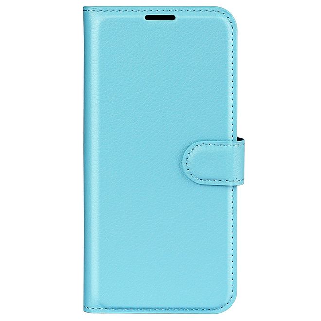 Samsung Galaxy A36 5G Handy Hülle - Litchi Leder Bookcover Series - blau