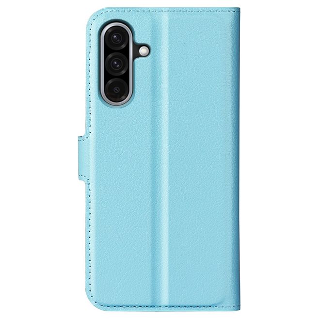 Samsung Galaxy A36 5G Handy Hülle - Litchi Leder Bookcover Series - blau