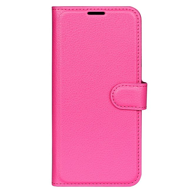 Samsung Galaxy A36 5G Handy Hülle - Litchi Leder Bookcover Series - rosa