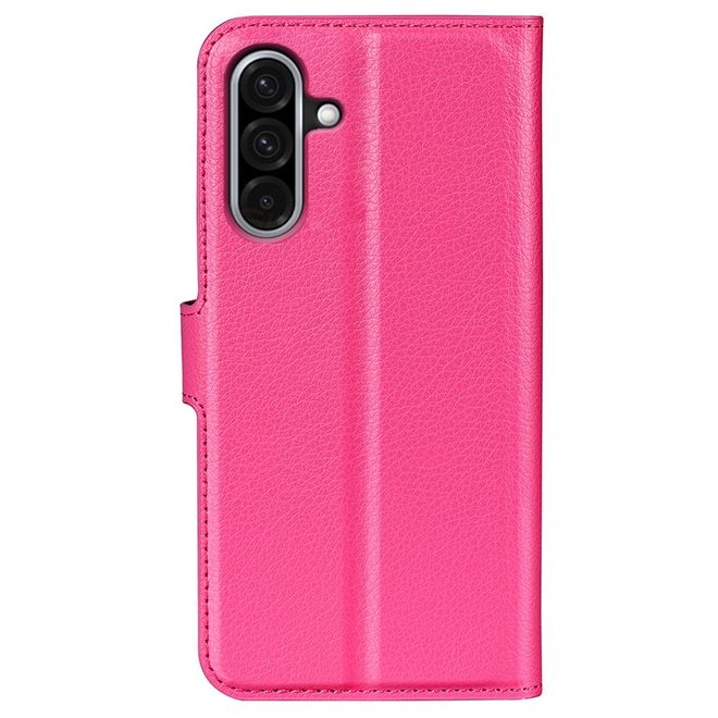 Samsung Galaxy A36 5G Handy Hülle - Litchi Leder Bookcover Series - rosa
