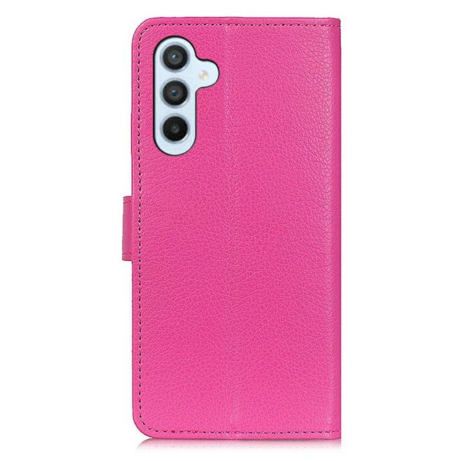Samsung Galaxy A56 5G Handy Hülle - Litchi Leder Bookcover Series - rosa