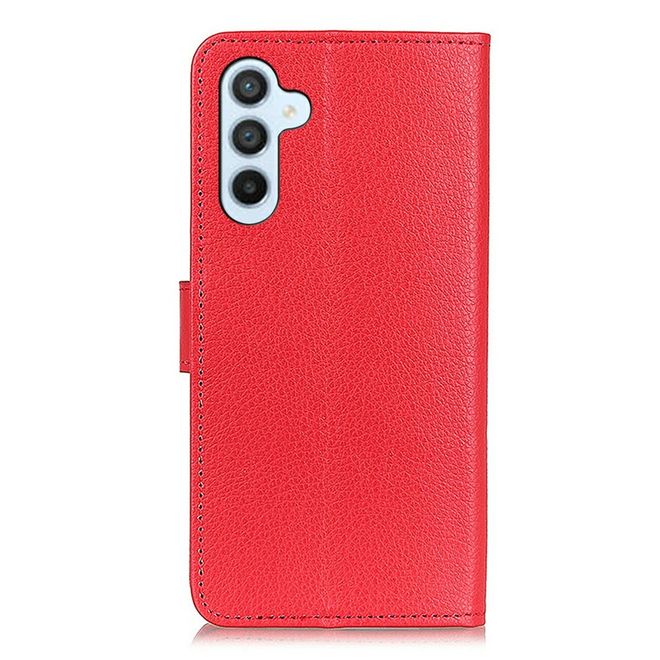 Samsung Galaxy A56 5G Handy Hülle - Litchi Leder Bookcover Series - rot