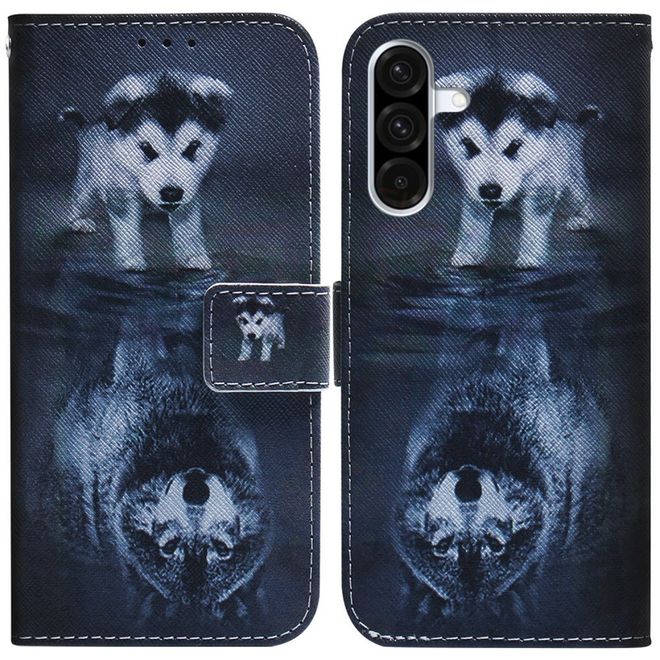 Samsung Galaxy A36 5G / A56 5G  Handy Hülle - Leder Bookcover Image Series - Hund und Wolf