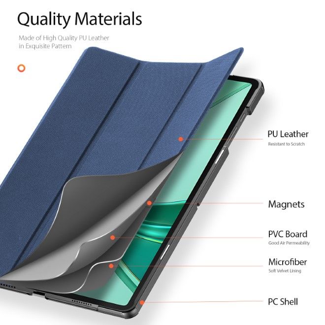 Dux Ducis - Honor Pad X8a 11 Hülle - Leder Smart Flip Case - Domo Series - blau