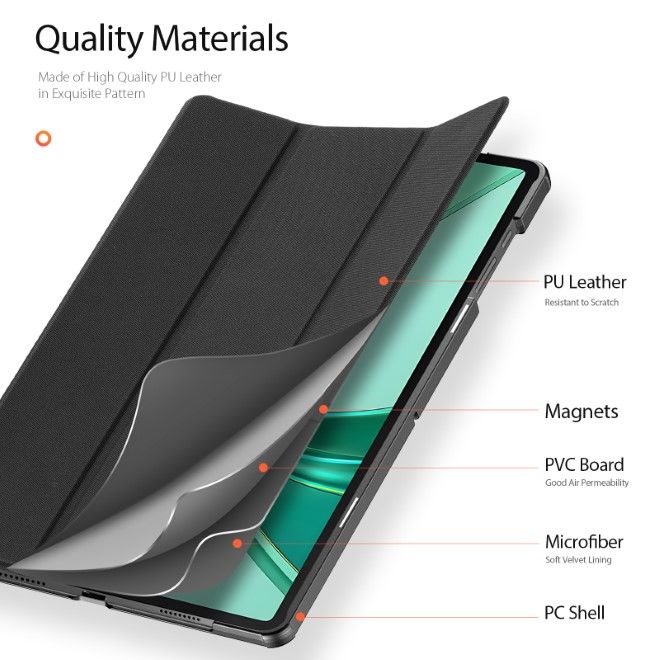 Dux Ducis - Honor Pad X8a 11 Hülle - Leder Smart Flip Case - Domo Series - schwarz