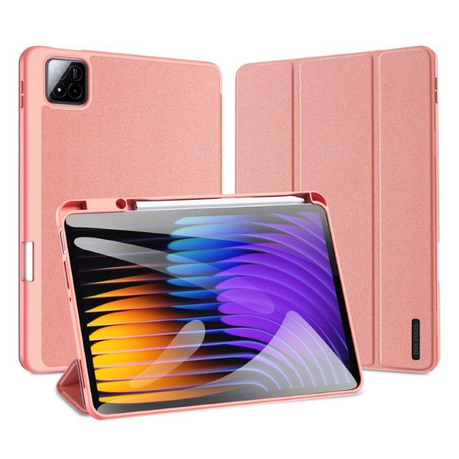 Dux Ducis - Xiaomi Pad 7 / 7 Pro Hülle - Leder Smart Flip Case - Domo Series - pink