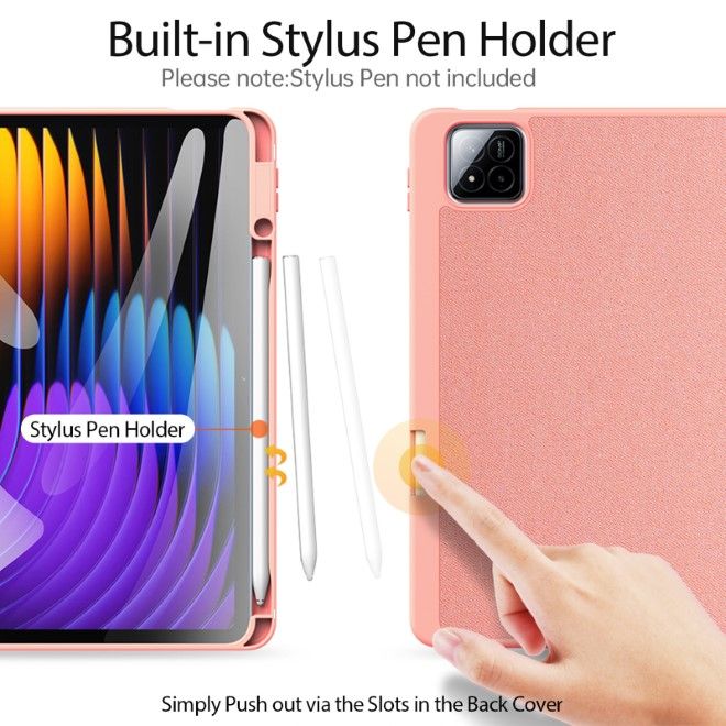 Dux Ducis - Xiaomi Pad 7 / 7 Pro Hülle - Leder Smart Flip Case - Domo Series - pink