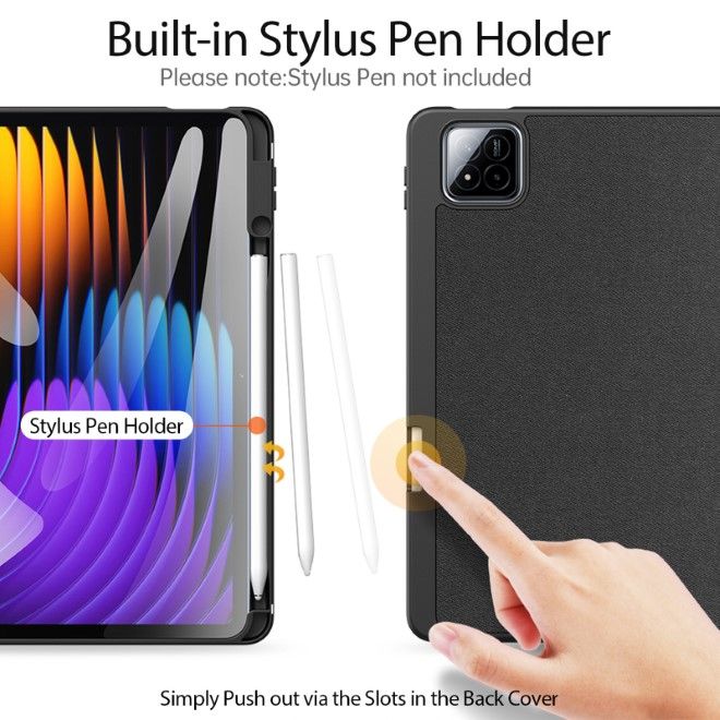 Dux Ducis - Xiaomi Pad 7 / 7 Pro Hülle - Leder Smart Flip Case - Domo Series - schwarz