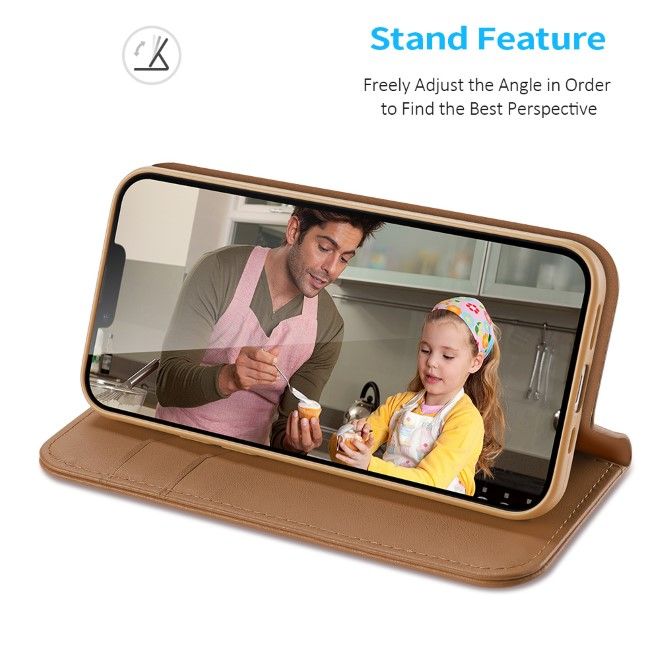 Dux Ducis - iPhone 16e Hülle - Handy Leder Case - Hivo Series - braun