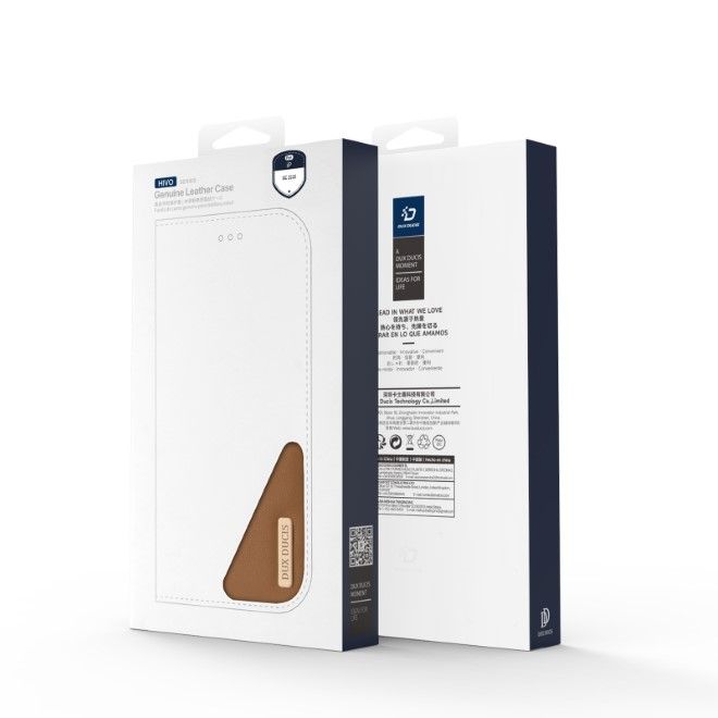 Dux Ducis - iPhone 16e Hülle - Handy Leder Case - Hivo Series - braun