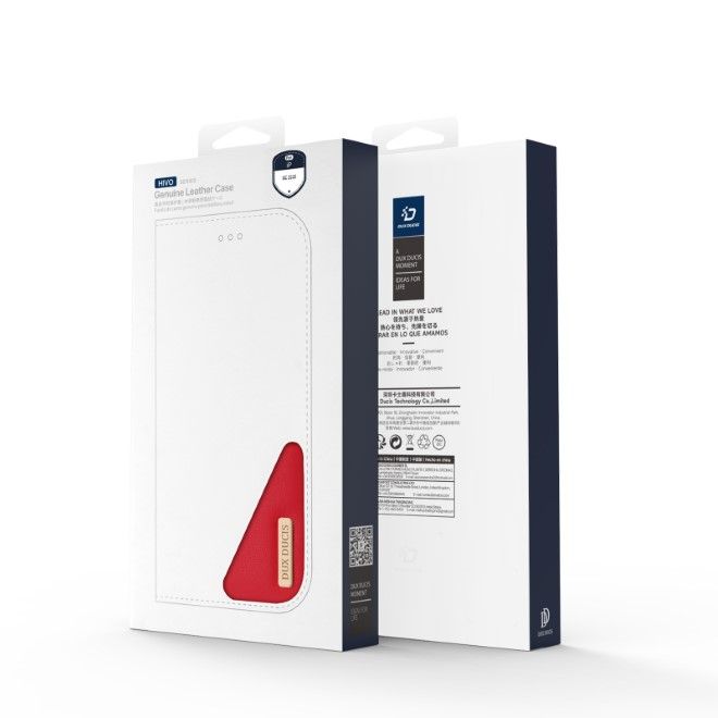 Dux Ducis - iPhone 16e Hülle - Handy Leder Case - Hivo Series - rot